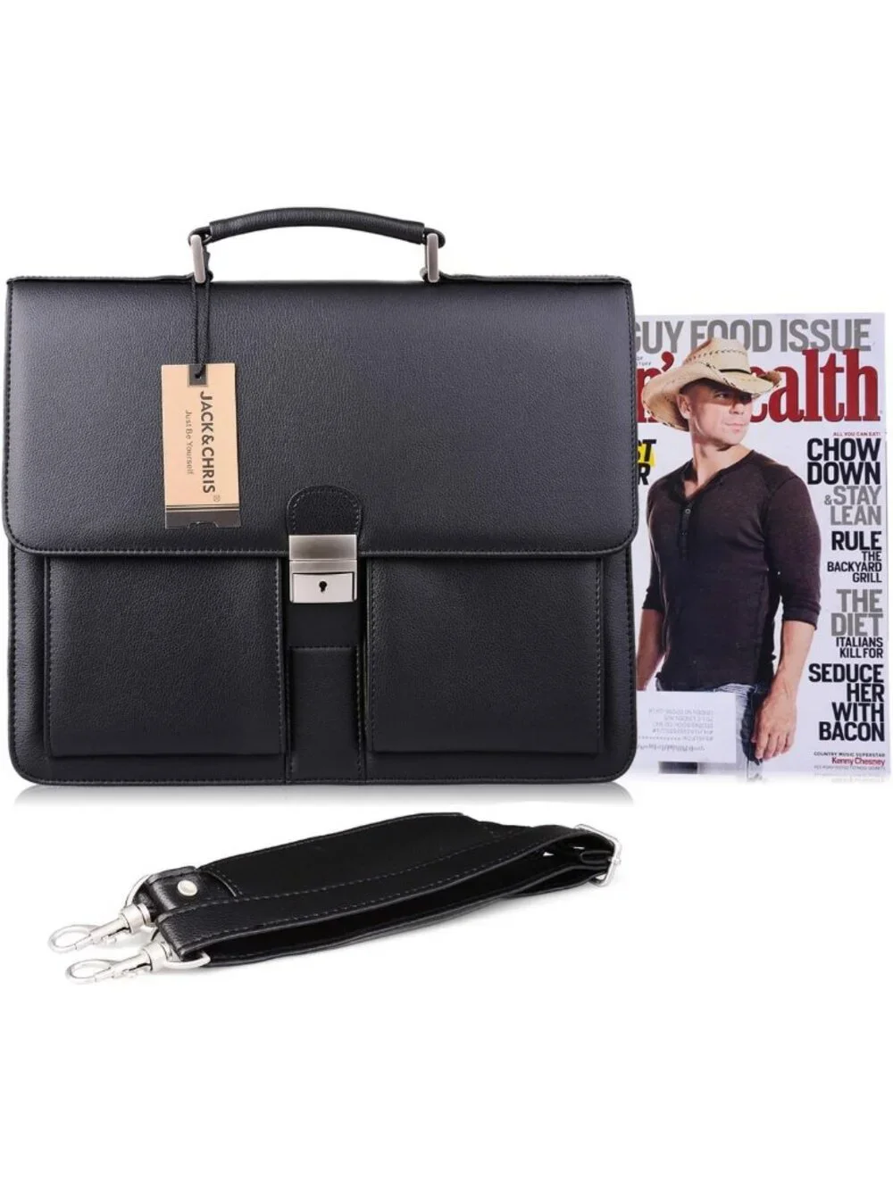 Stylish PU Leather Briefcase for Men | Classic Messenger Bag for Work & Travel